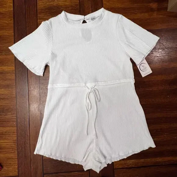 Princess Polly Aiken Soft Ribbed Short Sleeve Front Tie Romper Size 4 - Picture 12 of 14